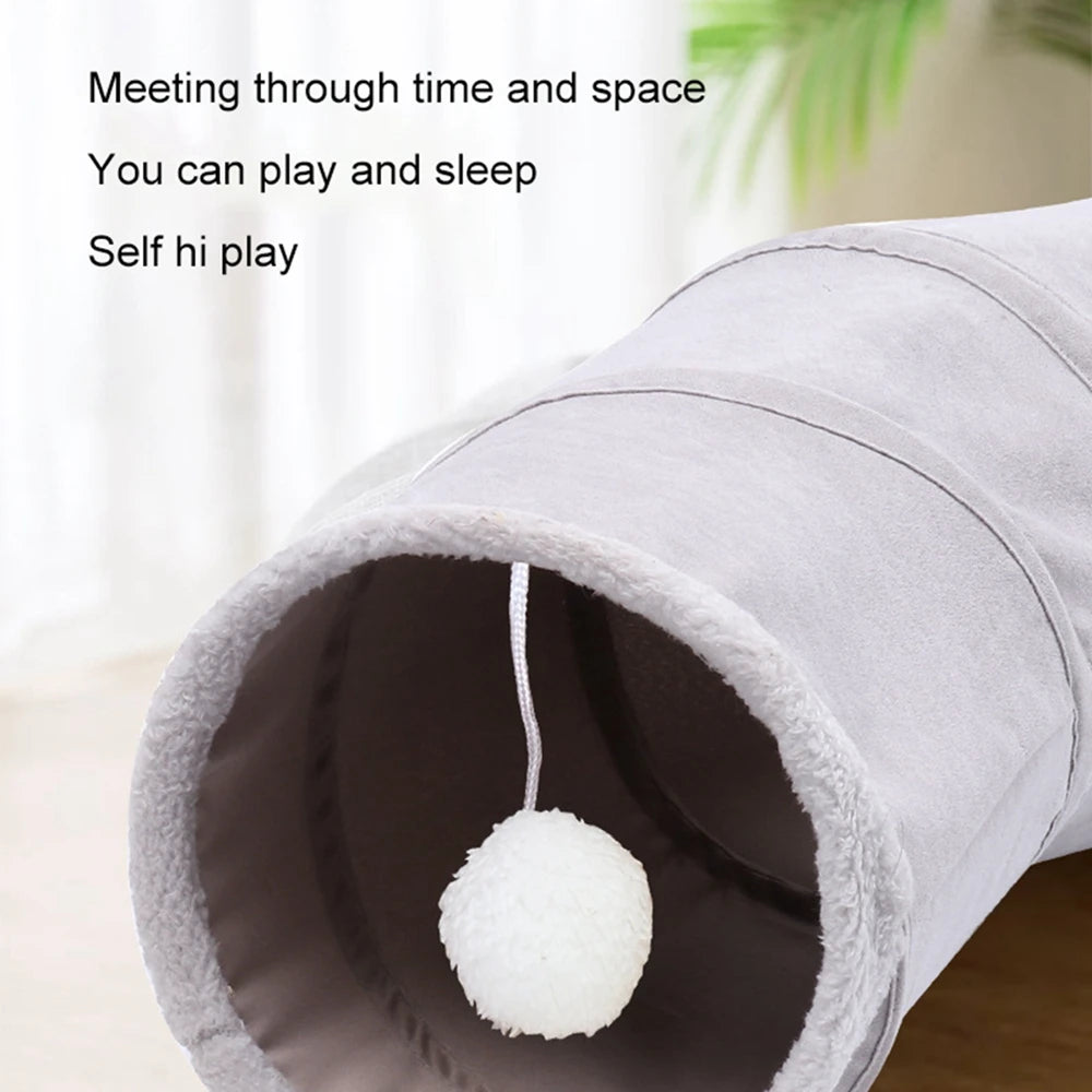 Pet Cat Tunnel Tube Funny Toys for Indoor Cats Collapsible S Shape Cat Tunnel Interactive Rabbit Play Games Pet Kitty Tunnel
