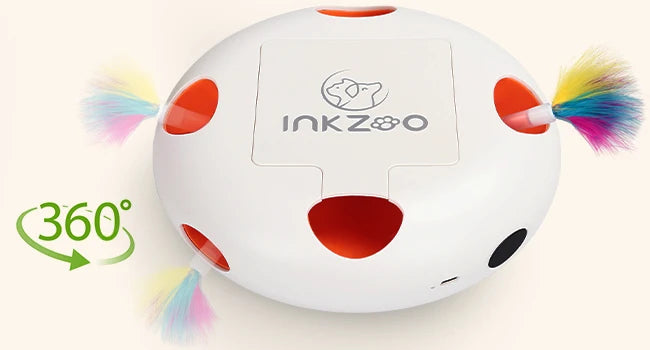 INKZOO Cat Toys, Interactive Cat Toys for Indoor Cats, Smart Interactive Kitten Toy, Automatic 7 Holes Mice Whack-A-Mole