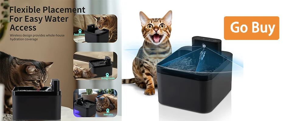 3L Cat Water Fountain with Motion Sensor Automatic Dog Water Dispenser with LED Light Ultra Silent Pet Drinking Water Fountain