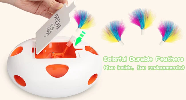 INKZOO Cat Toys, Interactive Cat Toys for Indoor Cats, Smart Interactive Kitten Toy, Automatic 7 Holes Mice Whack-A-Mole