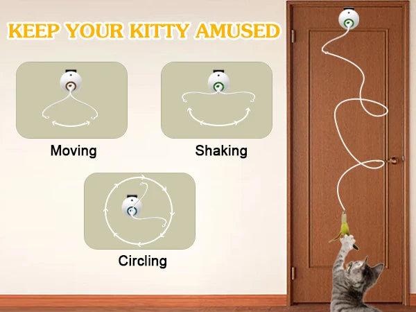 Interactive Cat Feather Toys, Hanging Electric Cat Toys for Indoor Cats, Cat Teaser Toy, Kitten Toys, Automatic Cat Toy