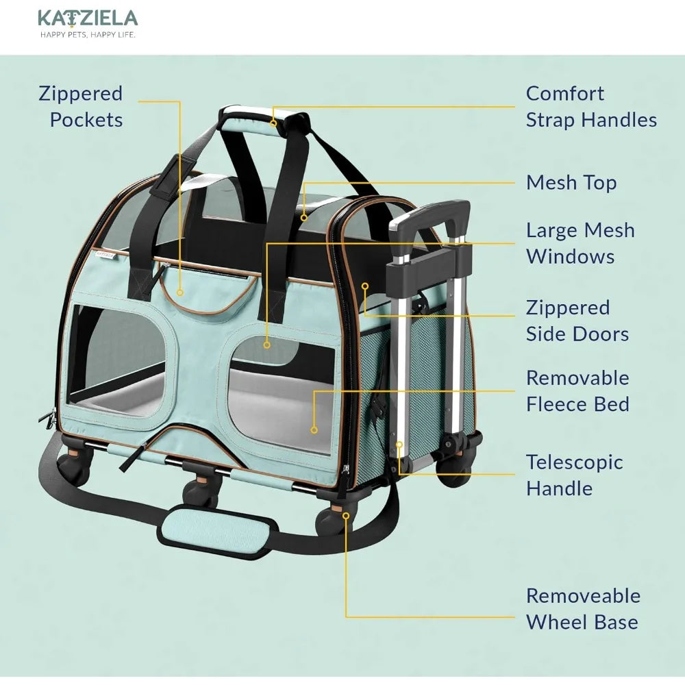 Pet Carrier - Airline Compliant Dog Carrier Pet Carrier for Small Dogs and Cats - Soft Travel Dog Luggage