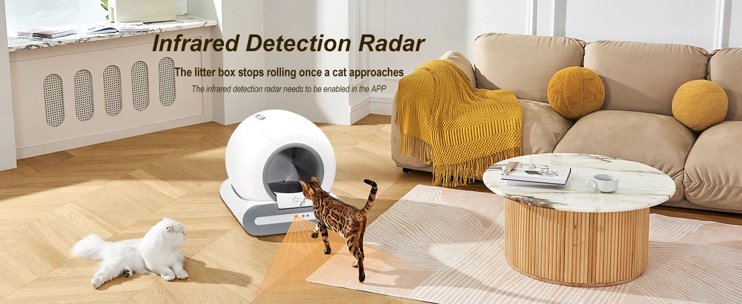 DOEL Automatic Cat Litter Box Self Cleaning with App Control & Cat Litter Mat Smart Cat Toilet for Multiple Large Cats