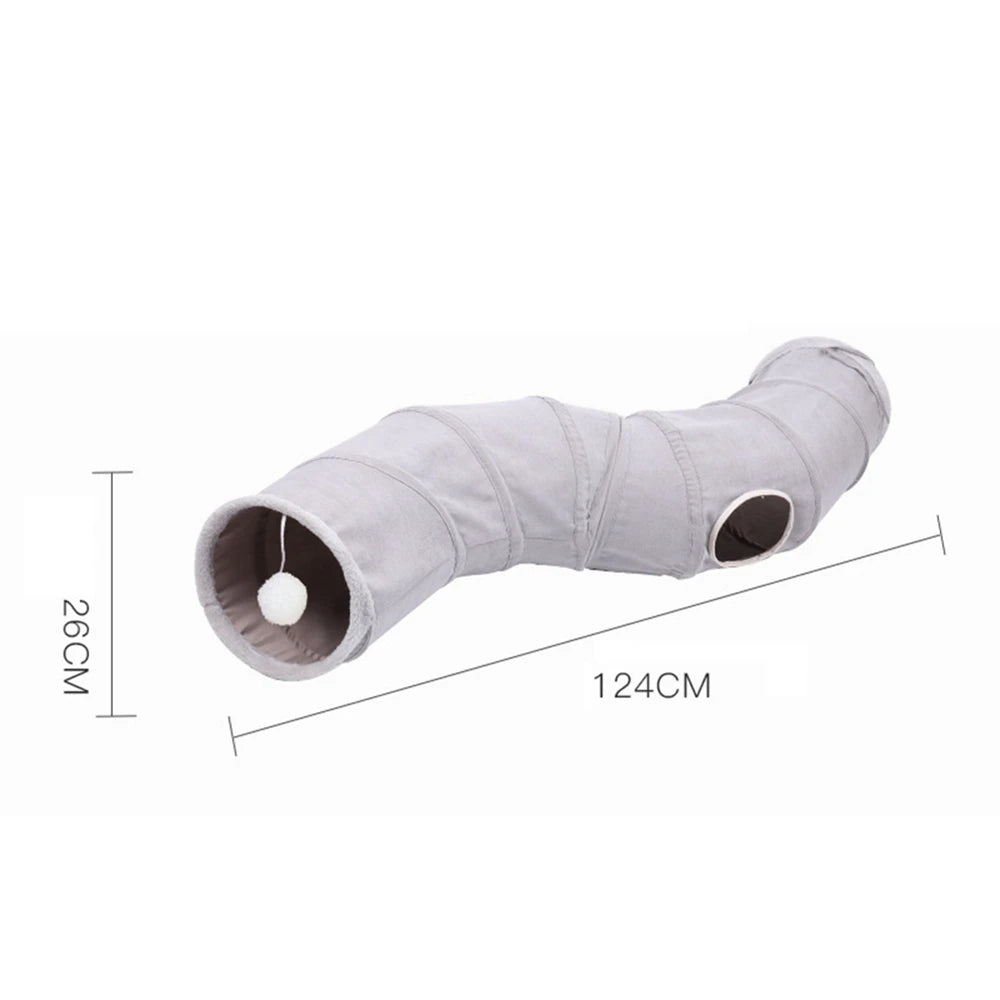 Pet Cat Tunnel Tube Funny Toys for Indoor Cats Collapsible S Shape Cat Tunnel Interactive Rabbit Play Games Pet Kitty Tunnel