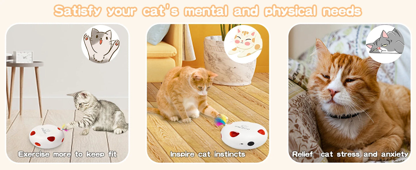 INKZOO Cat Toys, Interactive Cat Toys for Indoor Cats, Smart Interactive Kitten Toy, Automatic 7 Holes Mice Whack-A-Mole