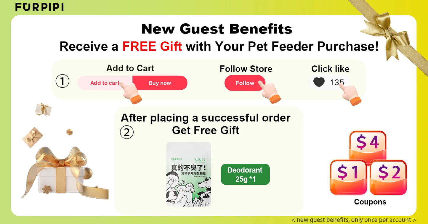 Furpipi 8L Smart Automatic Cat Feeders with 1080P HD Camera 5G WiFi Pet Feeder Tuya APP Control Automatic Cat Dog Food Dispenser