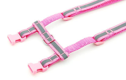 Cat Dog Collar Harness Leash Adjustable Nylon Pet Traction Cat Kitten Halter Collar Cats Products Reflective Pet Harness Belt