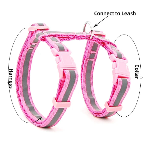 Cat Dog Collar Harness Leash Adjustable Nylon Pet Traction Cat Kitten Halter Collar Cats Products Reflective Pet Harness Belt