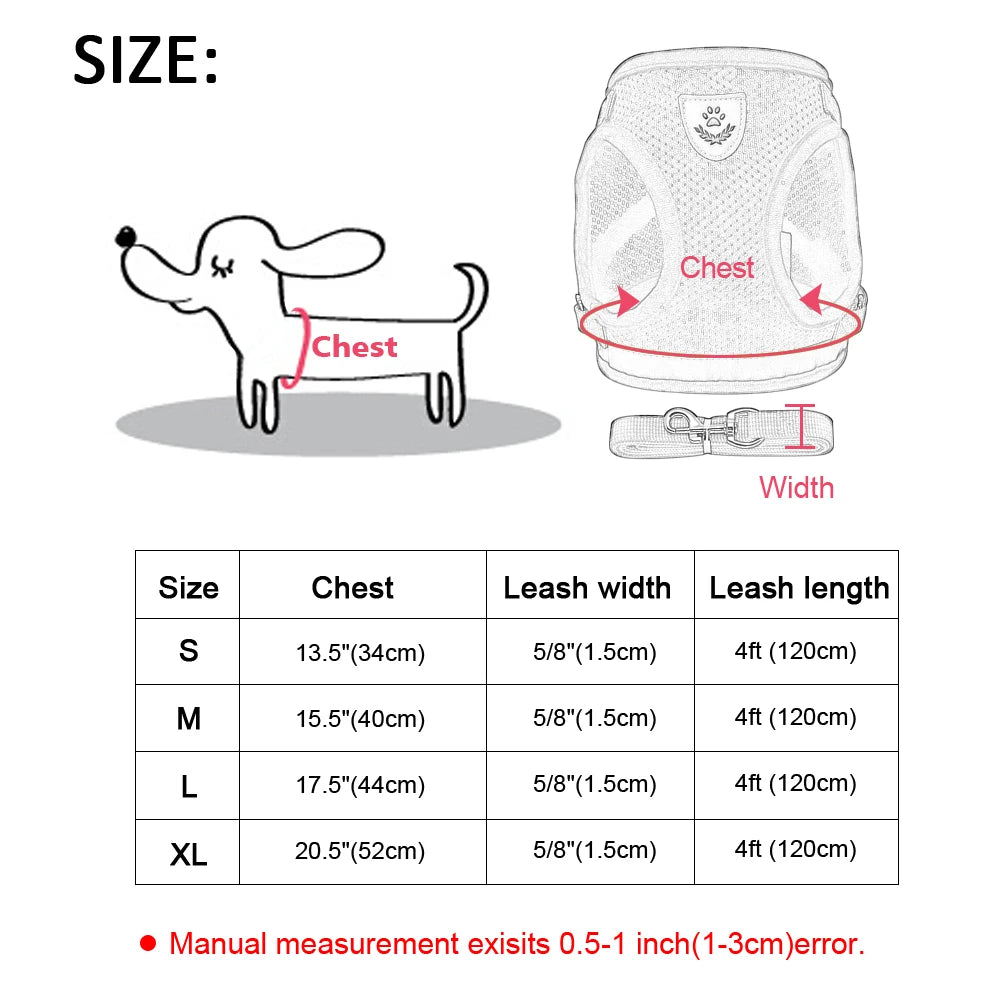 Cat Harness and Leash Set Reflective Kitten Puppy Dogs Jacket Mesh Pet Clothes For Small Dogs Pet Chihuahua Yorkies Pug