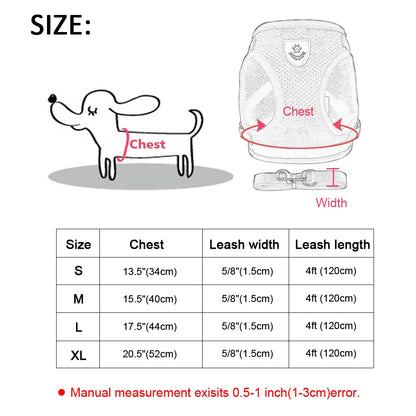 Cat Harness and Leash Set Reflective Kitten Puppy Dogs Jacket Mesh Pet Clothes For Small Dogs Pet Chihuahua Yorkies Pug