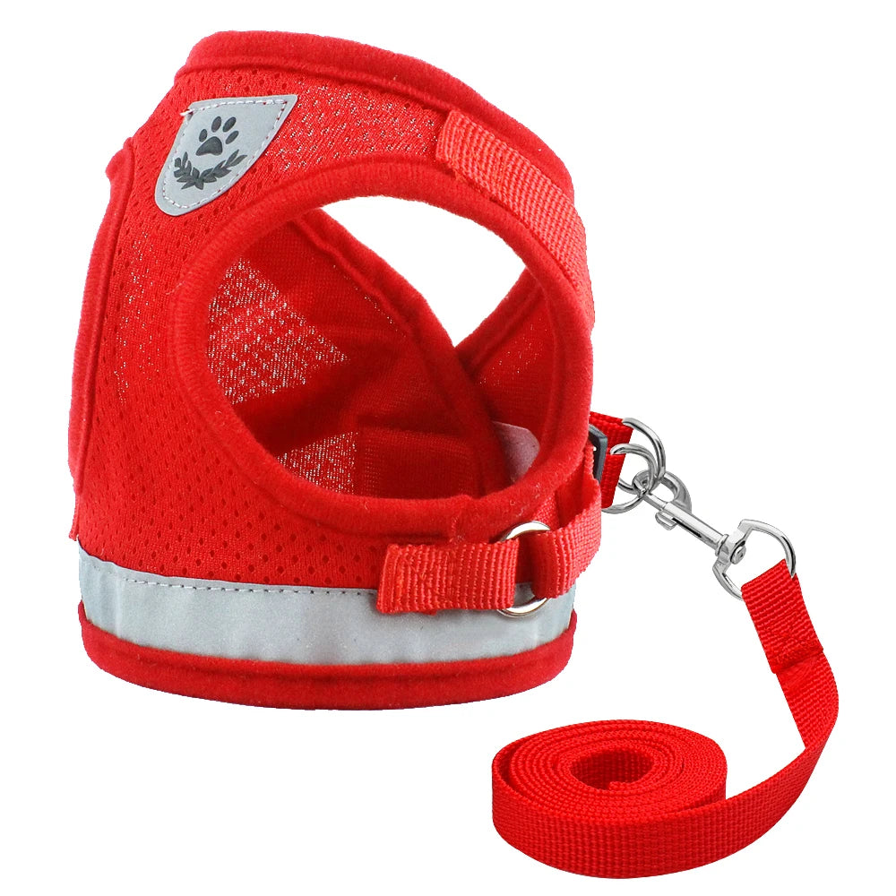 Cat Harness and Leash Set Reflective Kitten Puppy Dogs Jacket Mesh Pet Clothes For Small Dogs Pet Chihuahua Yorkies Pug