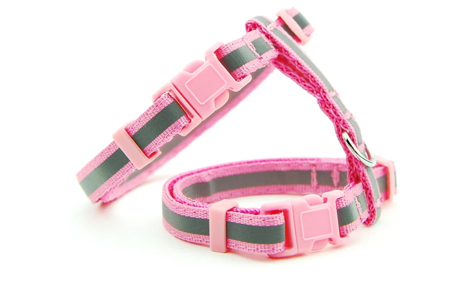 Cat Dog Collar Harness Leash Adjustable Nylon Pet Traction Cat Kitten Halter Collar Cats Products Reflective Pet Harness Belt