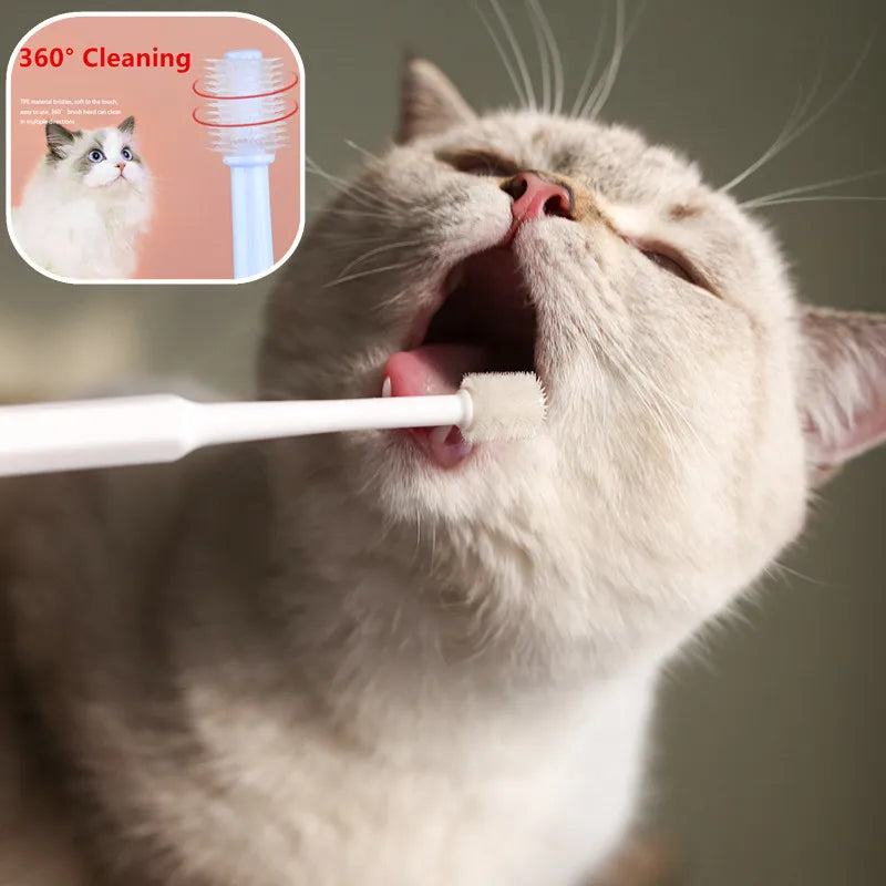 Cat Toothbrush Soft Hair Brush for Cats Mouth Cleaning Cat Brush for Teeth Cleaning Pet Grooming Cats Toothbrush Pet Products