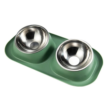 Pet Cat Bowl Stainless Steel Double Pets Feeder Bowl Raised Stand Dish Bowls For Cats Dog Accessories Feeding Home appliance