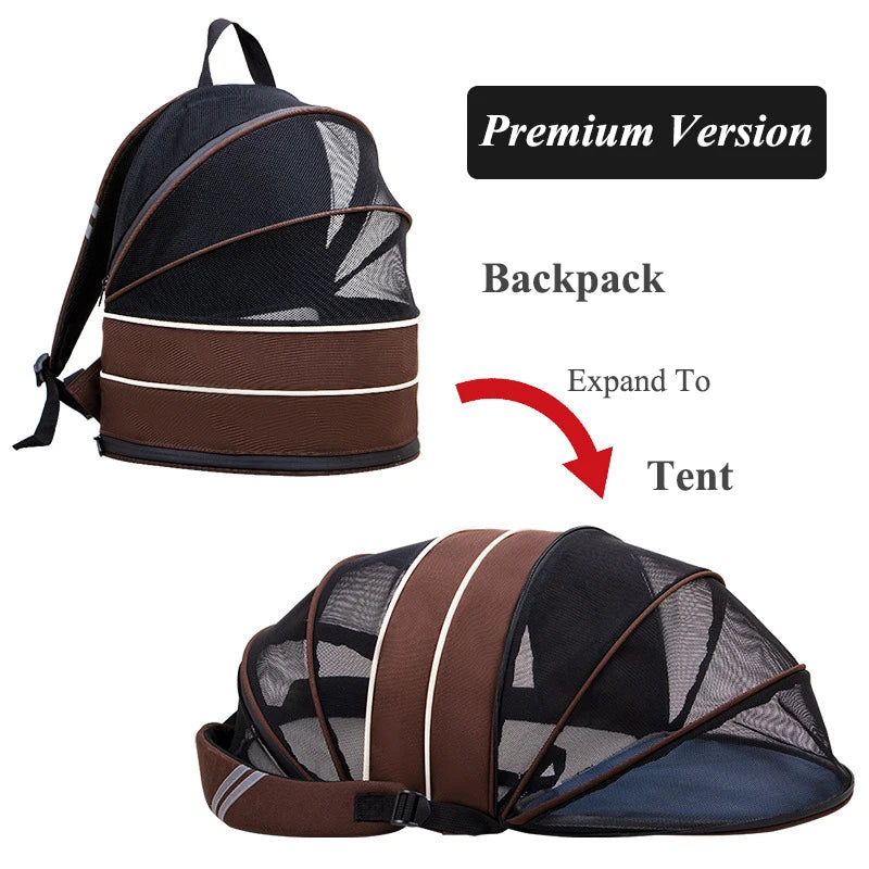 Cat Backpack for Pet Breathable Expandable Cat Carrier Large Capacity Escape Proof Handy Outdoor Travel Pet Carrier Bag Foldable