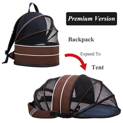 Cat Backpack for Pet Breathable Expandable Cat Carrier Large Capacity Escape Proof Handy Outdoor Travel Pet Carrier Bag Foldable