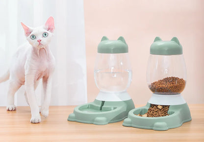 HOOPET 2022 New Cat Bowl 3 Colors Pet Automatic Feeder Dog Drinking Bowl Dispenser for Puppy Cat Food Water Bowl Pet Accessaries