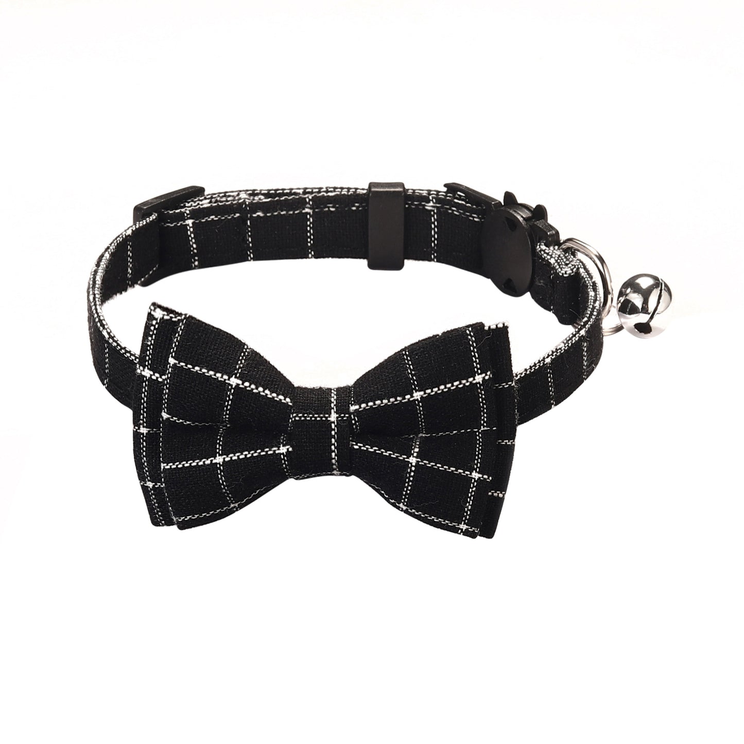 Pet Breakaway Kitten Cat Collar Bow Tie with Bell Cute Plaid Christmas Red Adjustable Dog Collar for Cats Kitten Accessories