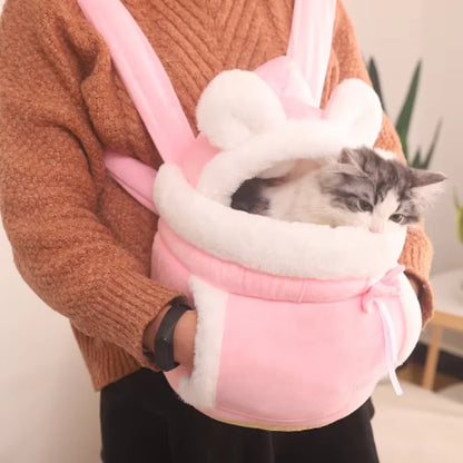 Cat Bag, Pet Tote Bag, Outdoor Portable Plush Backpack, Winter Warm Cat Bed, Small Dog Carrying Bag, Pet Backpack