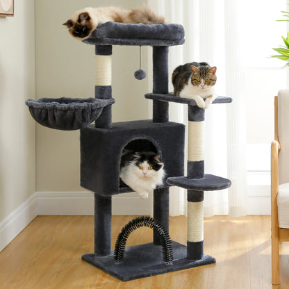 Cat Tree with Toy Cat Tower condo for Indoor Cats Cat House with Padded Plush Perch Cozy Hammock and Sisal Scratching Posts