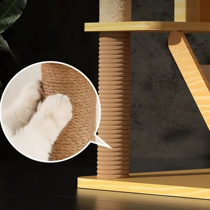 Tower Toys Bed Cat Tree Scratcher Claw Sharpener Pet Cat Tree Wheel Pole Gatos Productos Para Mascotas Cats Accessories Home