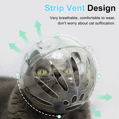 New Breathable Anti-Bite Cat Muzzle Boots Set with Space Hood and Paw Cover - Astronaut Helmet Grooming Kit for Cats - Portable