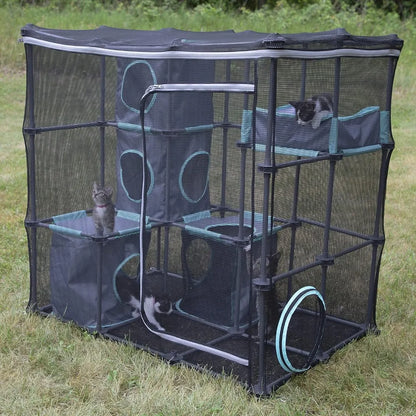 Outdoor Catio Mega Kit for Cats, Replacement Parts, and 10' Tunnels