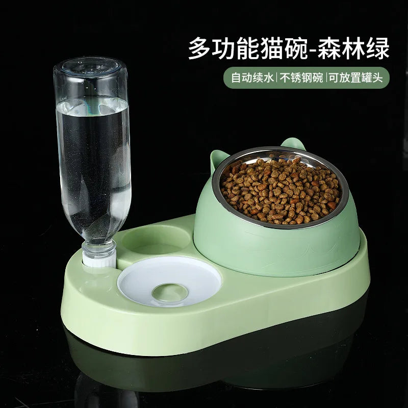 Fish-shaped Three-in-one Feeding Water Dispenser, Non-wetting Mouth, Automatic Water Refilling, Cat Bowl, Bowl, Water Dispenser