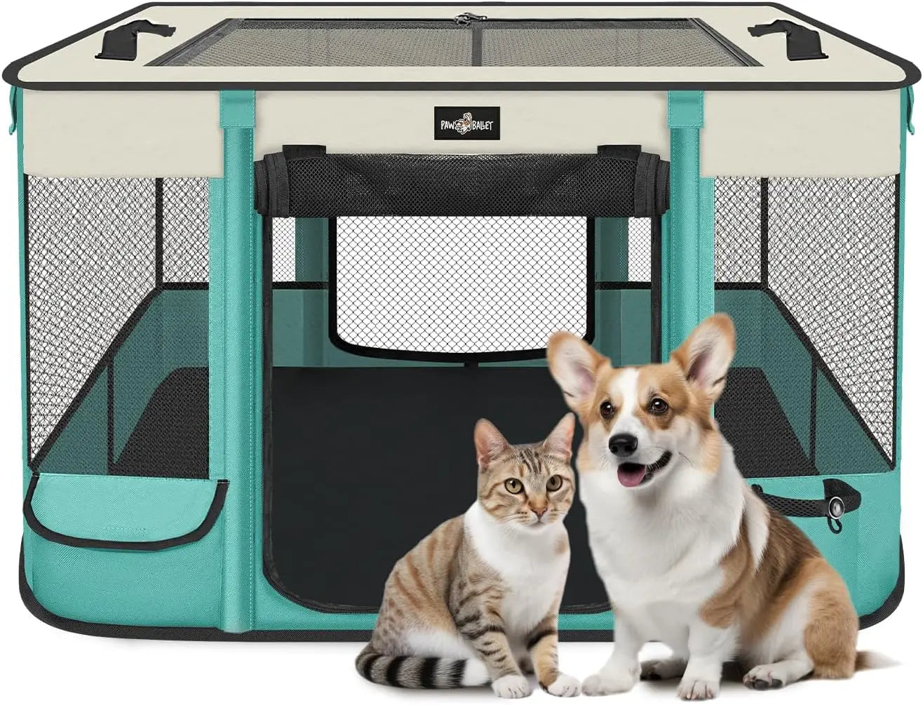 Foldable Pet Kitten Playpen, Upgrade Waterproof Portable Pet Cat Dog Playpen Kennel Tent for Small Dog Cat