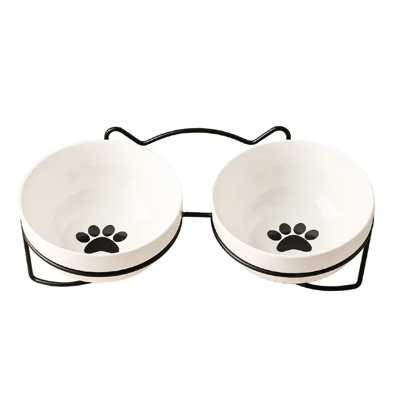 1-3pcs Creative Cervical Protection Pet Supplies Ceramic Double Cat Bowl Ceramic Cat Bowl Food Bowl Dog Drinking Water Food Bowl