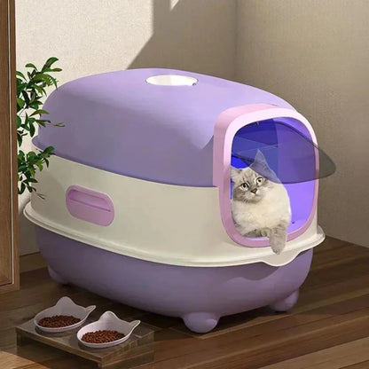 Cat Litter Box Detachable Enclosed Pet Nest Fully Automatic Deodorization Cat House Four Season Universal Anti-odor Pussy Toilet