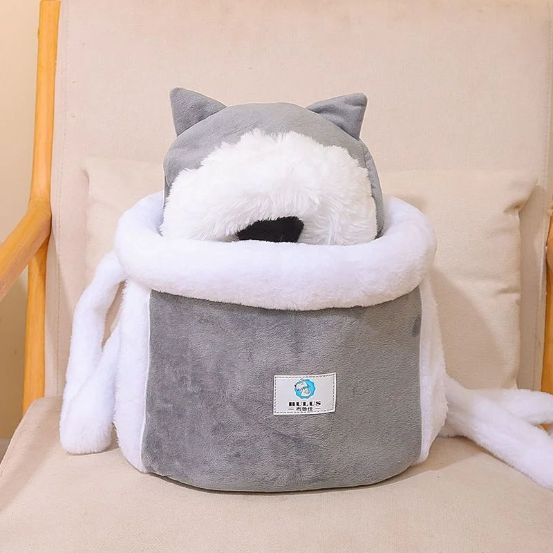 Cat Bag, Pet Tote Bag, Outdoor Portable Plush Backpack, Winter Warm Cat Bed, Small Dog Carrying Bag, Pet Backpack