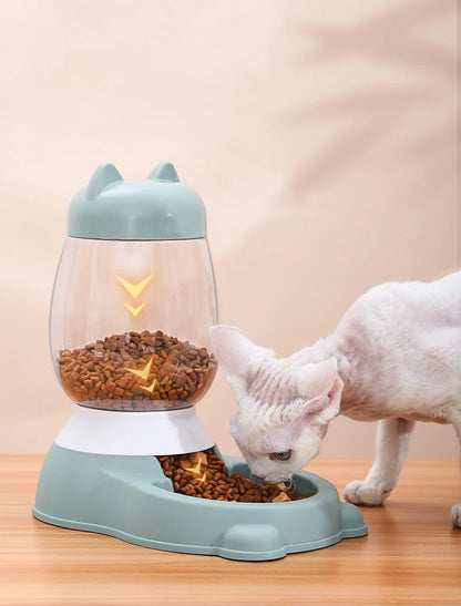 HOOPET 2022 New Cat Bowl 3 Colors Pet Automatic Feeder Dog Drinking Bowl Dispenser for Puppy Cat Food Water Bowl Pet Accessaries