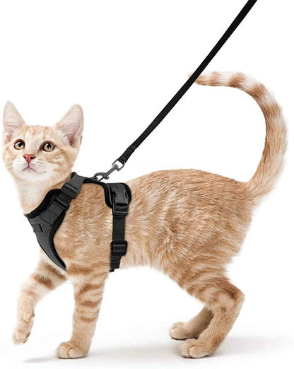 YOKEE Soft Mesh Small Cat Harness and Leash Set Adjustable Vest Escape Proof for Pet Kitten Easy Control Reflective Puppy Dogs