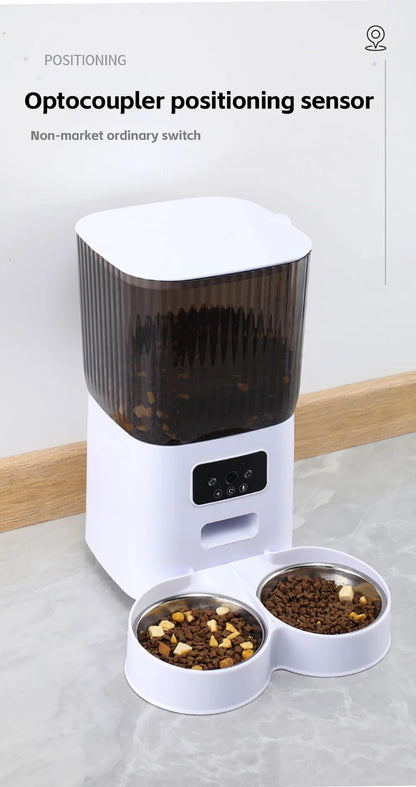 5L Pet Feeder with Camera Automatic Cat Feeder Smart Dog Food Dispenser WiFi Timing Quantitative Stainless Steel Feeding Bowl