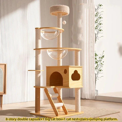 Tower Toys Bed Cat Tree Scratcher Claw Sharpener Pet Cat Tree Wheel Pole Gatos Productos Para Mascotas Cats Accessories Home