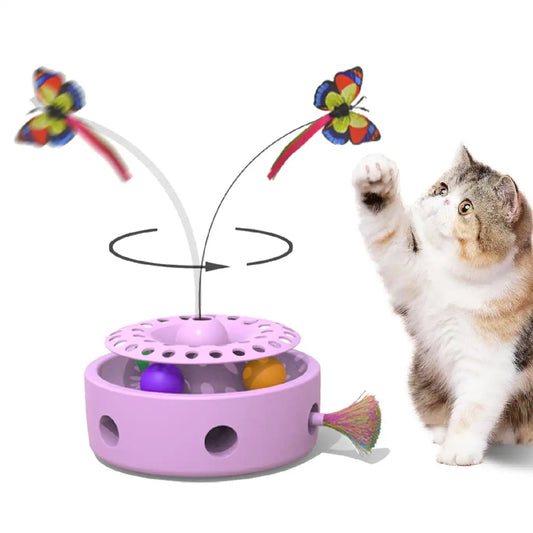 Cat Toys 3-in-1 Smart Interactive ElectronicToy, Fluttering Butterfly, Ambush Feather,Battery Powered, Indoor Exercise Cat Toy