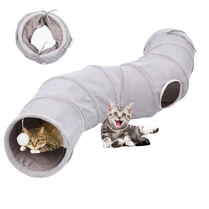 Pet Cat Tunnel Tube Funny Toys for Indoor Cats Collapsible S Shape Cat Tunnel  Interactive Rabbit Play Games Pet Kitty Tunnel