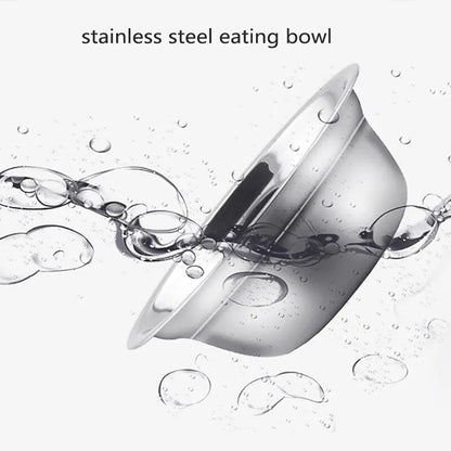 Dog And Cat Self-service Feeder Anti-knock Double Bowl Water Bottle Pet Supplies Stainless Steel Feeder Cat Drinking Fountain