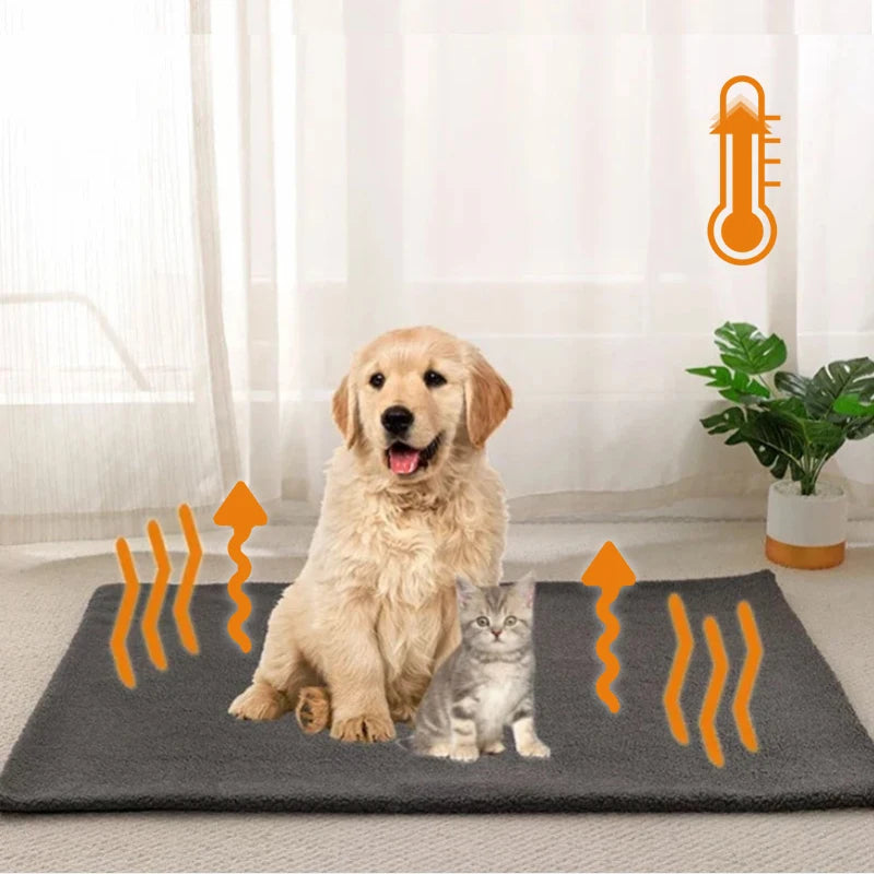 Self Warming Cat Bed Self Heating Cat Dog Mat Extra Warm Thermal Pet Crate Pad For Indoor Outdoor Pets With Removable Cover