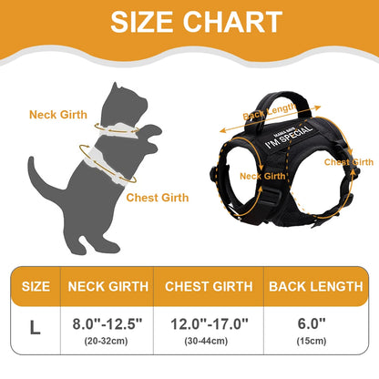 Nylon Cat Harness Vest with 2 Sticker Military Tactical Cats Harness With Handle Cats Small Dogs Pet Training Walking Chihuahua