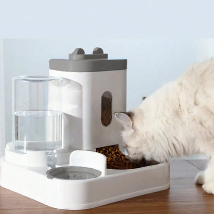 Automatic Feeder Cat Dog Food Bowl with Water Fountain Pet Large Capacity Raised Stand Dish Bowl for Cat Drinker Pet Supplies