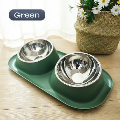 Pet Cat Bowl Stainless Steel Double Pets Feeder Bowl Raised Stand Dish Bowls For Cats Dog Accessories Feeding Home appliance