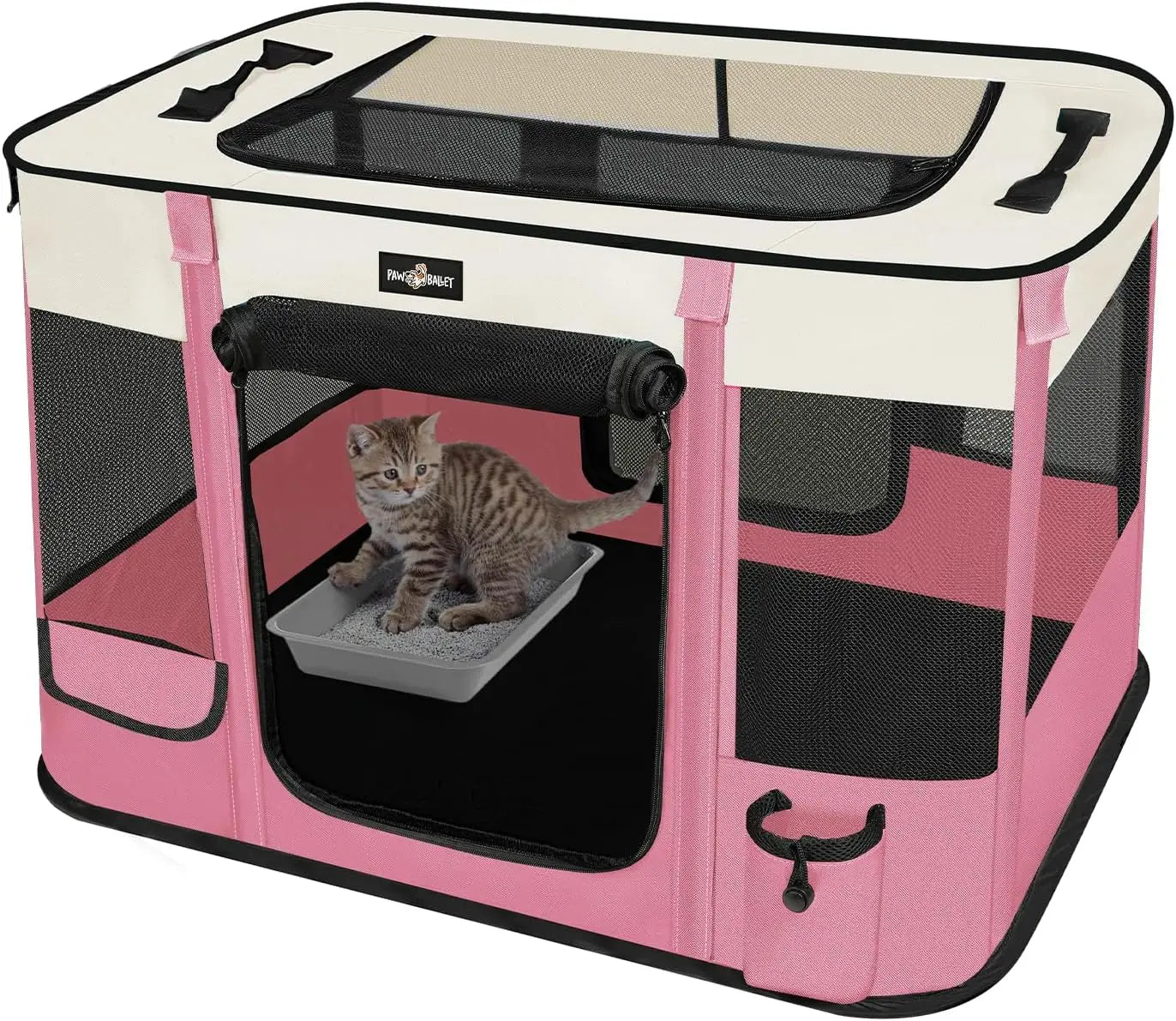 Foldable Pet Kitten Playpen, Upgrade Waterproof Portable Pet Cat Dog Playpen Kennel Tent for Small Dog Cat