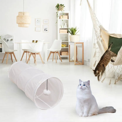 Cat Tunnels Kitten Tunnel Tube Kittens Portable Cat Toys Folded Indoor Exercising Rabbit Cat Tunnel for Indoor Cats Playing Tent