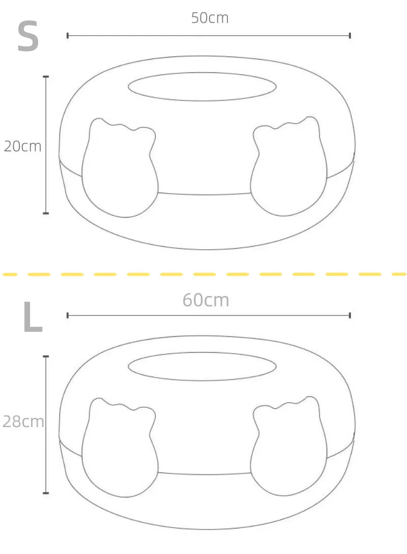 Cat Tunnel Bed for Cats Peekaboo Cat Cave Dual-Opening Cat Cave for Medium Large Cats Scratchable Donut Cat Bed Cat Donut Tunnel