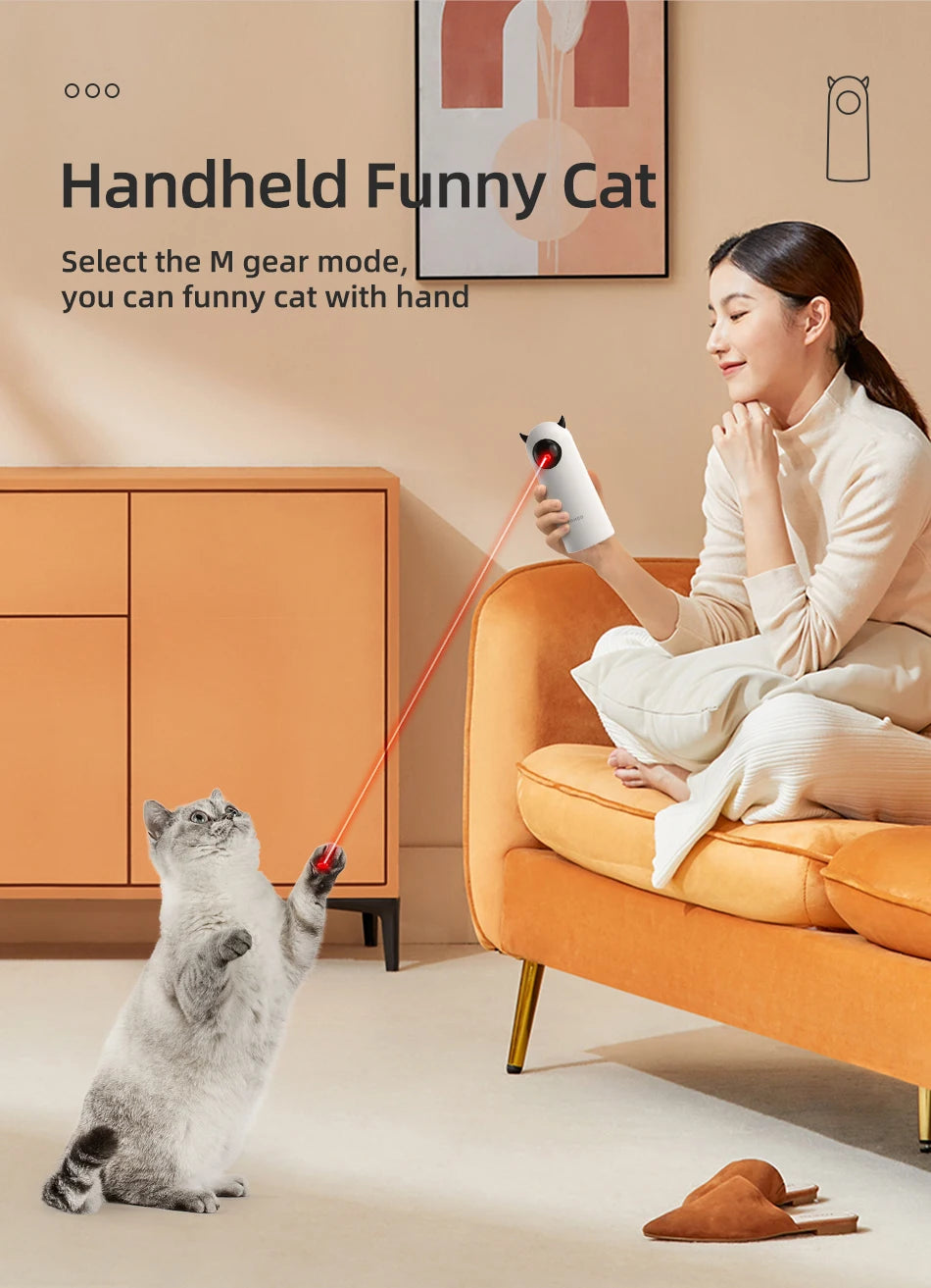 ROJECO Automatic Cat Toys Interactive Smart Teasing Pet LED Laser Indoor Cat Toy Accessories Handheld Electronic Cat Toy For Dog