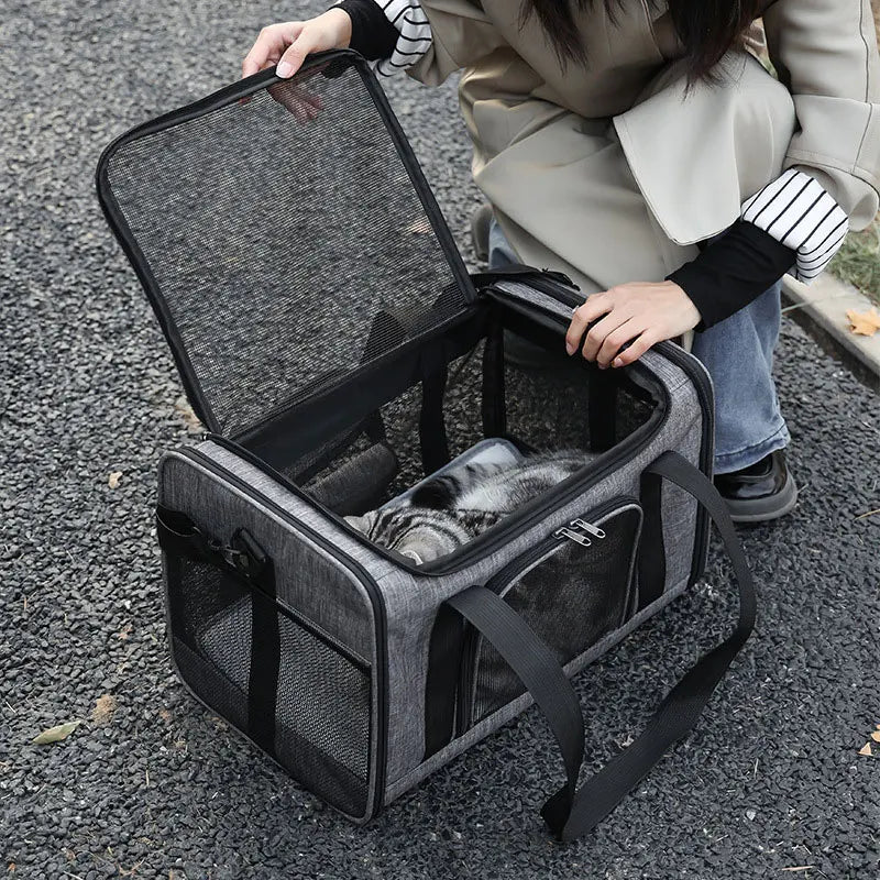 Cat Outgoing Travel Puppy Carrier Backpack Pet Bag Large Capacity Breathable Portable Cat Backpack Foldable Dog Bag Pet Supplies