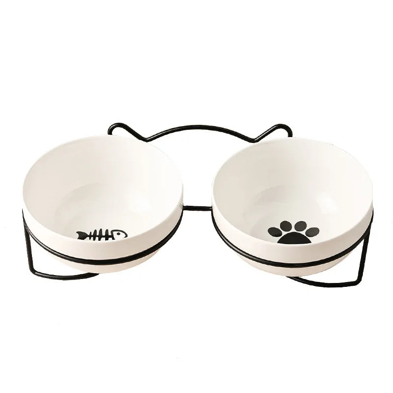 1-3pcs Creative Cervical Protection Pet Supplies Ceramic Double Cat Bowl Ceramic Cat Bowl Food Bowl Dog Drinking Water Food Bowl