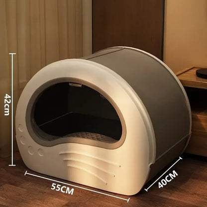 Cat Litter Box Fully Enclosed Splash-proof Cat Toilet with Litter Scoop Large Capacity Drawer Type Cat Litter Box Cat Accessorie